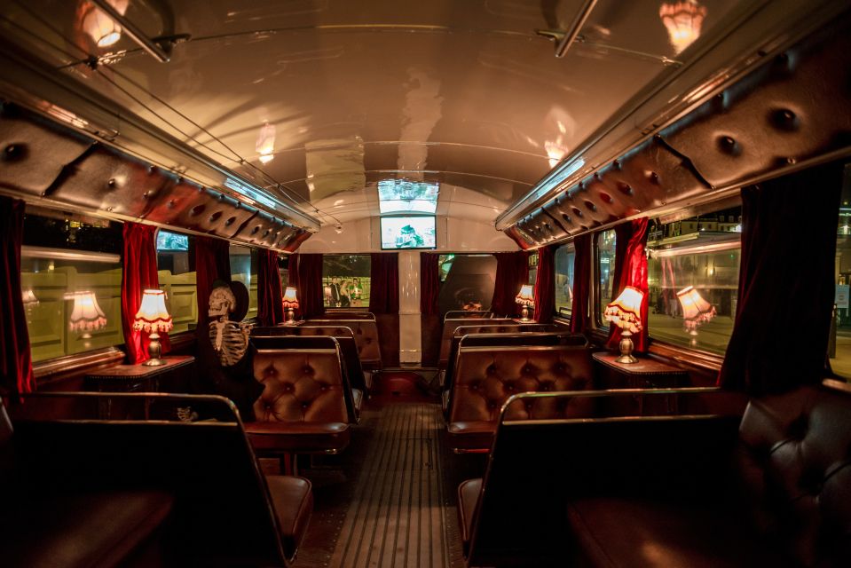 Edinburgh: Comedy Horror Ghost Bus Tour - Entering the Midnight-Black Ghost Bus on George IV Bridge